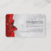 Carte De Visite Parties scintillant D'Argent Et Étincelles Rouges  (Dos)