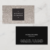 Carte De Visite Parties scintillant d'argent glamour Beauté modern (Devant / Derrière)