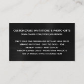 Carte De Visite Parties scintillant d'argent gris foncé noir noir  (Dos)