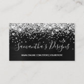 Carte De Visite Parties scintillant d'argent gris foncé noir noir  (Devant)