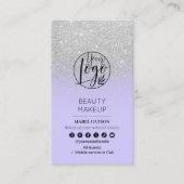 Carte De Visite Parties scintillant d'argent Maquillage de beauté  (Devant)