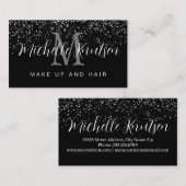 Carte De Visite Parties scintillant d'argent Maquillage noir Artis (Devant / Derrière)