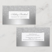 Carte De Visite parties scintillant d'argent moderne dessin de feu (Devant / Derrière)