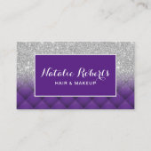 Carte De Visite Parties scintillant d'argent moderne, Motif de dia (Devant)