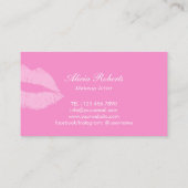 Carte De Visite Parties scintillant d'argent moderne Texte Lèvres  (Dos)