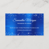 Carte De Visite Parties scintillant d'argent Royal Blue Foil Fancy (Dos)