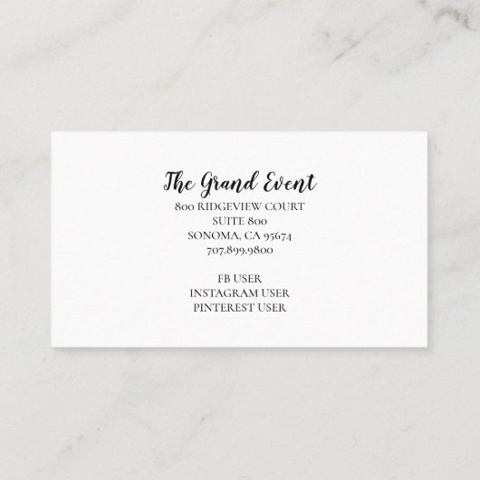 Carte De Visite Parties scintillant de Ballons Noirs Or Moderne (Dos)