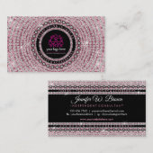 Carte De Visite Parties scintillant de bijoux Diamants roses (Devant / Derrière)