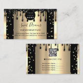 Carte De Visite Parties scintillant de cadre de disques d'or Confe (Devant / Derrière)