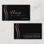 Carte de visite Parties scintillant de cheveux ros (Devant / Derrière)