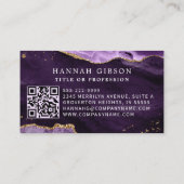 Carte De Visite Parties scintillant de code QR du script d'agate v (Dos)