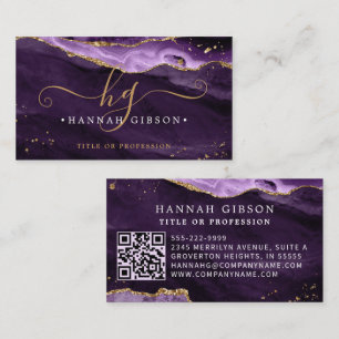 Carte De Visite Parties scintillant de code QR du script d'agate v