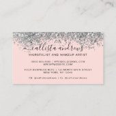 Carte De Visite Parties scintillant de Confetti en argent rose bri (Dos)