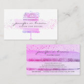 Carte De Visite Parties scintillant de créateur de gâteaux de boul (Devant / Derrière)