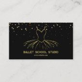 Carte De Visite Parties scintillant de danse de ballet noir & or (Devant)