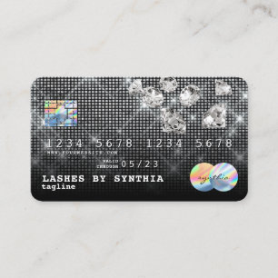 Carte De Visite Parties scintillant de diamants en argent Style de