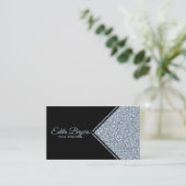 Carte De Visite Parties scintillant de diamants gris étincelant (Debout devant)
