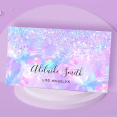 Carte De Visite parties scintillant de faux gemmes opale violet