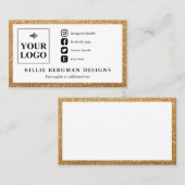 Carte De Visite Parties scintillant de Faux Gold icônes de médias  (Devant / Derrière)