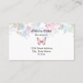 Carte De Visite parties scintillant de faux pastel papillon (Dos)