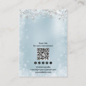 Carte De Visite Parties scintillant de glace bleue logo bijouterie (Dos)