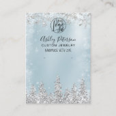 Carte De Visite Parties scintillant de glace bleue logo bijouterie (Devant)