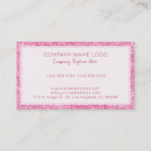 Carte De Visite Parties scintillant de glamour rose de fille avec  (Dos)