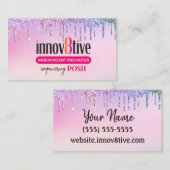 Carte De Visite Parties scintillant de goutte à goutte (Devant / Derrière)