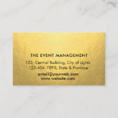 Carte De Visite Parties scintillant de goutte d'or du logo papillo (Dos)