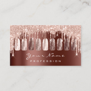 Carte De Visite Parties scintillant de l'artiste Nails Rose de la