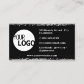 Carte De Visite Parties scintillant de luxe Argent Gris Frontières (Dos)