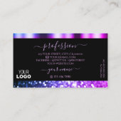 Carte De Visite Parties scintillant de luxe avec logo noir rose vi (Dos)
