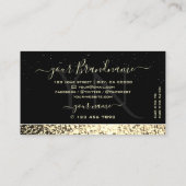 Carte De Visite Parties scintillant de luxe Black Gold avec Monogr (Dos)