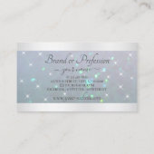 Carte De Visite Parties scintillant de luxe Blue Pearl avec étoile (Dos)