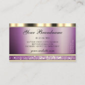 Carte De Visite Parties scintillant de luxe dorée parkling violet  (Dos)