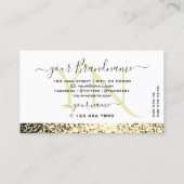 Carte De Visite Parties scintillant de luxe en or blanc avec Monog (Dos)