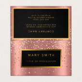 Carte De Visite Parties scintillant de luxe Gold Rose étoiles (Extérieur déplié)