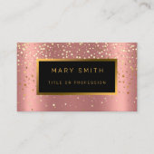 Carte De Visite Parties scintillant de luxe Gold Rose étoiles (Devant)