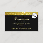 Carte De Visite Parties scintillant de luxe Gold Sparkling sur Bla (Dos)