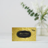 Carte De Visite Parties scintillant de luxe Gold Sparkling sur Bla (Debout devant)