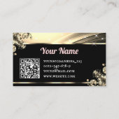 Carte De Visite Parties scintillant de luxe Golden Rose Stars QR C (Dos)
