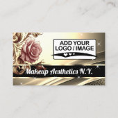 Carte De Visite Parties scintillant de luxe Golden Rose Stars QR C (Devant)