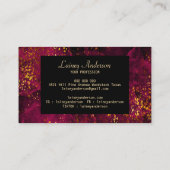 Carte De Visite Parties scintillant de luxe noir rose foncé et fau (Dos)