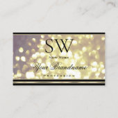 Carte De Visite Parties scintillant de luxe or violet Monogramme n (Devant)