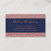 Carte De Visite Parties scintillant de luxe Rose bleu marine Gold  (Dos)