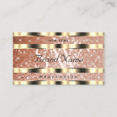 Carte De Visite Parties scintillant de luxe Rose Gold Sparkle Mono (Devant)