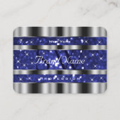 Carte De Visite Parties scintillant de luxe Silver Royal Blue Spar (Devant)
