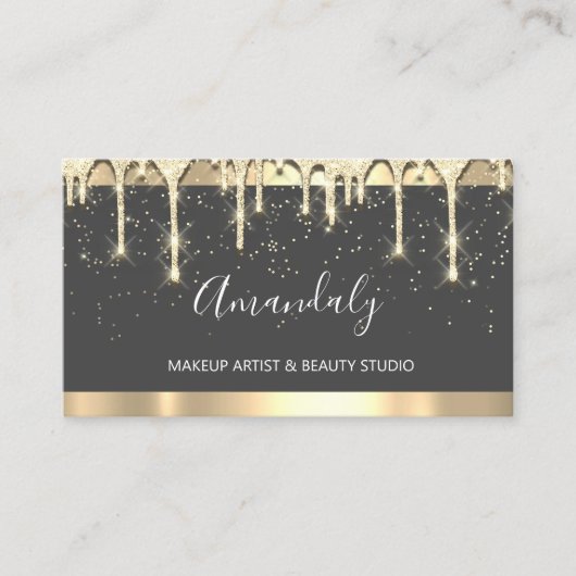 Carte De Visite Parties scintillant de maquillage 3dEffect Drips G (Devant)