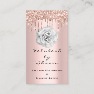 Carte De Visite Parties scintillant de maquillage Artiste Rose Dia