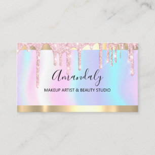Carte De Visite Parties scintillant de maquillage : clous holograp